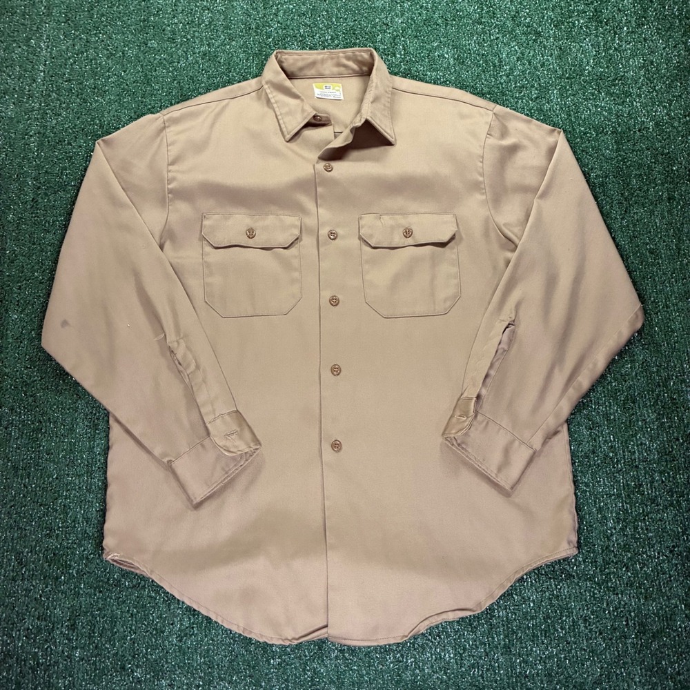Vintage 70's Big Mac Work Shirt Long Sleeve Button Up Utility Pocket Men L